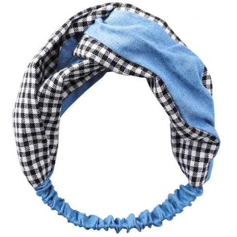 Bandeau cheveux à carreaux Vichy